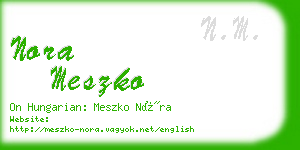 nora meszko business card